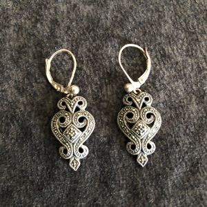 Vintage Marcasite Leverback Earrings